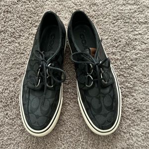 Coach Men’s Size 9 Signature C deck shoe in Black/Grey. Worn only twice.